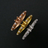 Vintage Style 925 Silver Square Ring Setting Rose Plated