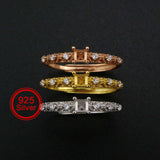 Vintage Style 925 Silver Square Ring Setting Rose Plated