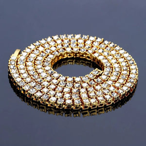 3MM Tennis Chain Hip Hop Cubic Zirconia Crystal Chain 16-30 Inch