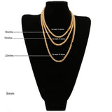 3MM Tennis Chain Hip Hop Cubic Zirconia Crystal Chain 16-30 Inch