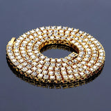 3MM Tennis Chain Hip Hop Cubic Zirconia Crystal Chain 16-30 Inch