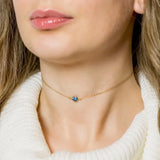 3MM CZ Bezel Silver Chain Choker Necklace 925 Sterling Silver