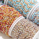 Faceted Crystal Glass Beads w/ Stainless Steel Chain