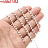 Faceted Crystal Glass Beads w/ Stainless Steel Chain