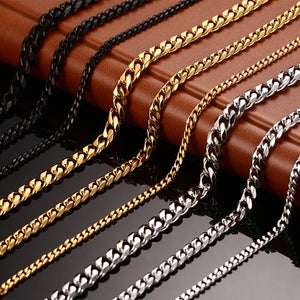 Cuban Link Chain Stainless Steel Necklace Plated Men's Jewelry