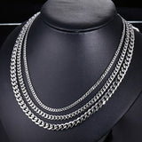 Cuban Link Chain Stainless Steel Necklace Plated Men's Jewelry