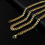 Cuban Link Chain Stainless Steel Necklace Plated Men's Jewelry