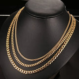 Cuban Link Chain Stainless Steel Necklace Plated Men's Jewelry