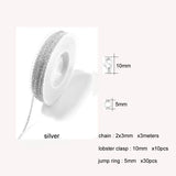 3M Bulk Link Chain With Jump Rings Lobster Clasps Necklace Chains DIY