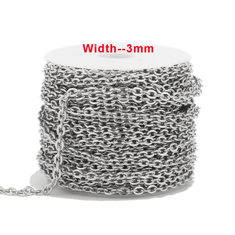 3mm Stainless Steel Cross Chains for Jewelry Making