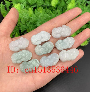 3PC DIY Natural Emerald Pixiu Pendant Necklace