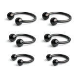 3PC Hoop Nose Ring Lip Septum Tragus Cartilage Earring Eyebrow Body Jewelry 16G