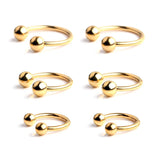 3PC Hoop Nose Ring Lip Septum Tragus Cartilage Earring Eyebrow Body Jewelry 16G