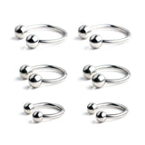 3PC Hoop Nose Ring Lip Septum Tragus Cartilage Earring Eyebrow Body Jewelry 16G