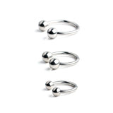 3PC Hoop Nose Ring Lip Septum Tragus Cartilage Earring Eyebrow Body Jewelry 16G