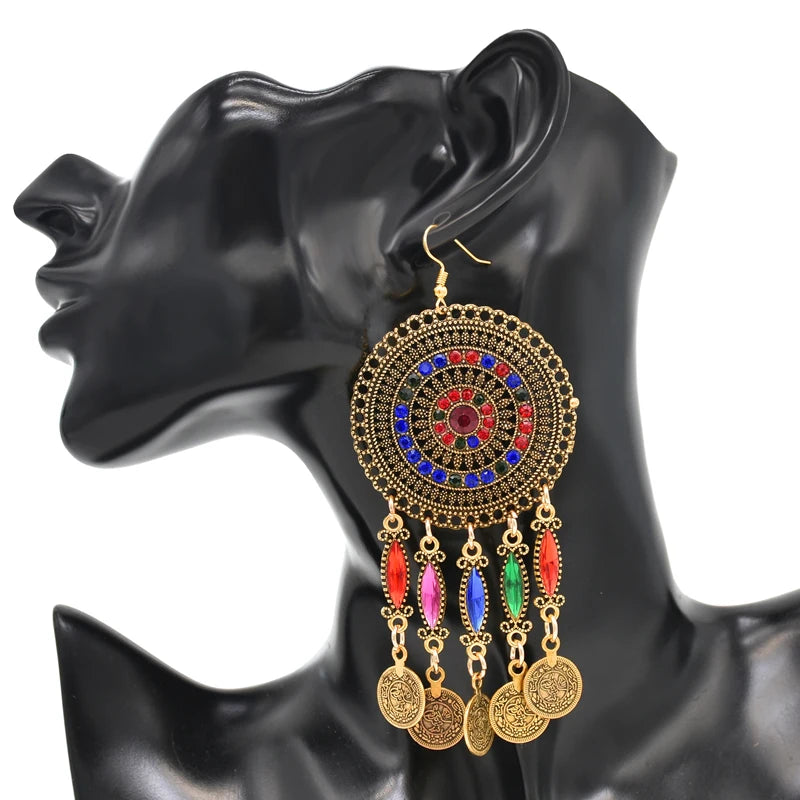 Vintage Indian Afghan Jewelry Set with Hairband, Necklace, Earrings