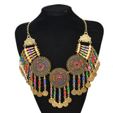 Vintage Indian Afghan Jewelry Set with Hairband, Necklace, Earrings