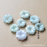 Natural Jade Emerald 18mm Flower Pendant DIY Bangle Charm
