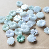 Natural Jade Emerald 18mm Flower Pendant DIY Bangle Charm