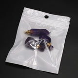 3PC Natural Stone Amethyst Perfume Bottle Pendant for Jewelry Making