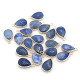 3PC Aventurine Quartz Faceted Pendants Water Drop Shape for Jewelry Making
