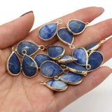 3PC Aventurine Quartz Faceted Pendants Water Drop Shape for Jewelry Making
