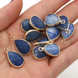 3PC Aventurine Quartz Faceted Pendants Water Drop Shape for Jewelry Making