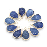 3PC Aventurine Quartz Faceted Pendants Water Drop Shape for Jewelry Making