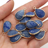 3PC Aventurine Quartz Faceted Pendants Water Drop Shape for Jewelry Making