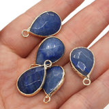 3PC Aventurine Quartz Faceted Pendants Water Drop Shape for Jewelry Making