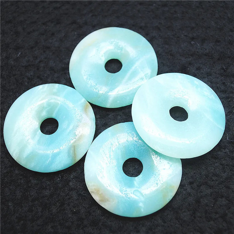 Amazonite Stone Pendants Round Shape for Necklace Making Accessory