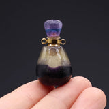 Fluorite Stone Heart Perfume Bottle Pendant for Jewelry Making DIY Necklace