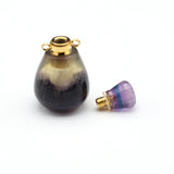 Fluorite Stone Heart Perfume Bottle Pendant for Jewelry Making DIY Necklace