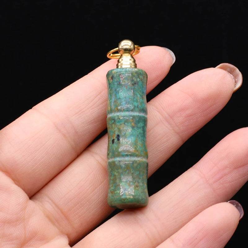 Natural Stone Phoenix Turquoise Perfume Bottle Pendant For Jewelry Making