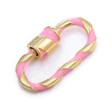 3PCS 13.2*25mm Plated Oval Screw Clasp Jewelry Findings