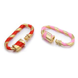 3PCS 13.2*25mm Plated Oval Screw Clasp Jewelry Findings