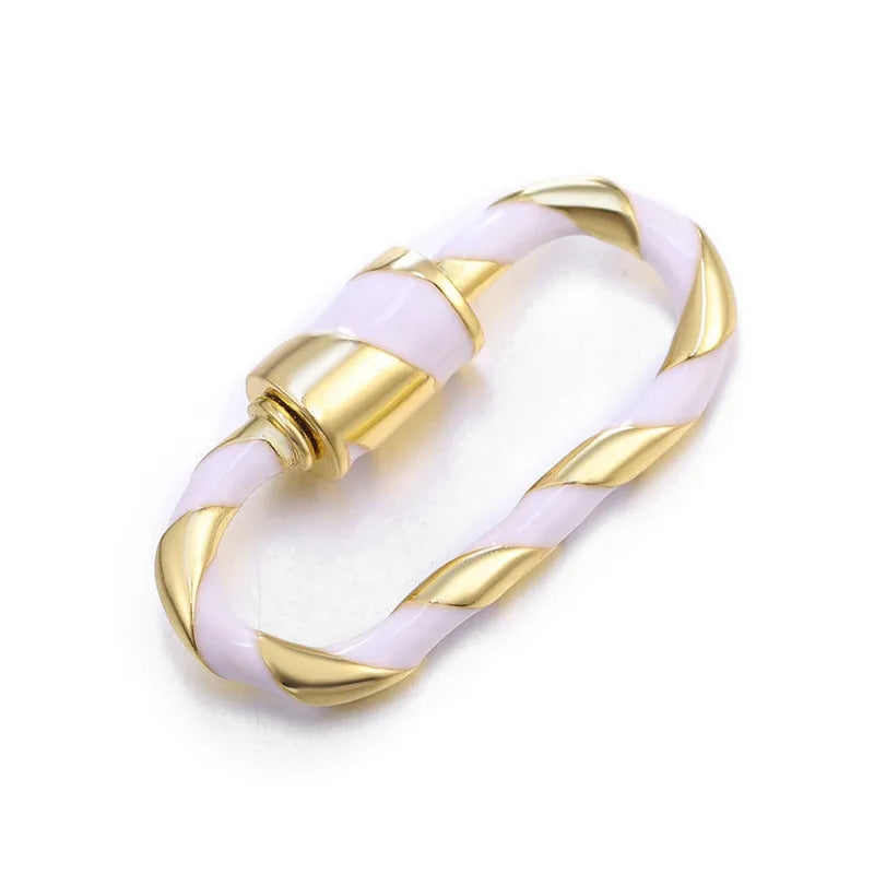 3PCS 13.2*25mm Plated Oval Screw Clasp Jewelry Findings