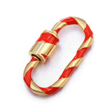3PCS 13.2*25mm Plated Oval Screw Clasp Jewelry Findings