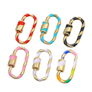 3PCS 13.2*25mm Plated Oval Screw Clasp Jewelry Findings