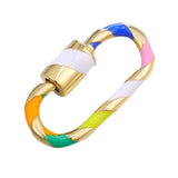 3PCS 13.2*25mm Plated Oval Screw Clasp Jewelry Findings