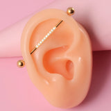 3PCS 14G Industrial Scaffold Barbell Zircon Cartilage Earrings