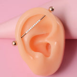3PCS 14G Industrial Scaffold Barbell Zircon Cartilage Earrings