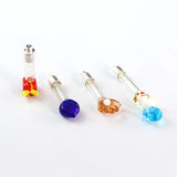 3PCS 6MM Christmas Glass Vials Pendant Name On Rice Art Wishing Bottle