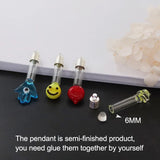 3PCS 6MM Christmas Glass Vials Pendant Name On Rice Art Wishing Bottle