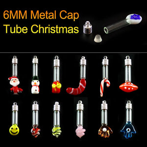 3PCS 6MM Christmas Glass Vials Pendant Name On Rice Art Wishing Bottle