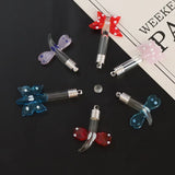 3PCS 6MM Christmas Glass Vials Pendant Name On Rice Art Wishing Bottle