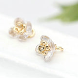 3PCS 7x9MM 14K Gold Plated Brass Flower Charms Pendants