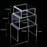 3PCS Acrylic Riser Set Clear Display Risers Jewelry Stand Accessories