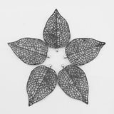 3PCS Antique Bronze Large Filigree Leaves Leaf Charm Pendant for Necklace