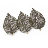 3PCS Antique Bronze Large Filigree Leaves Leaf Charm Pendant for Necklace